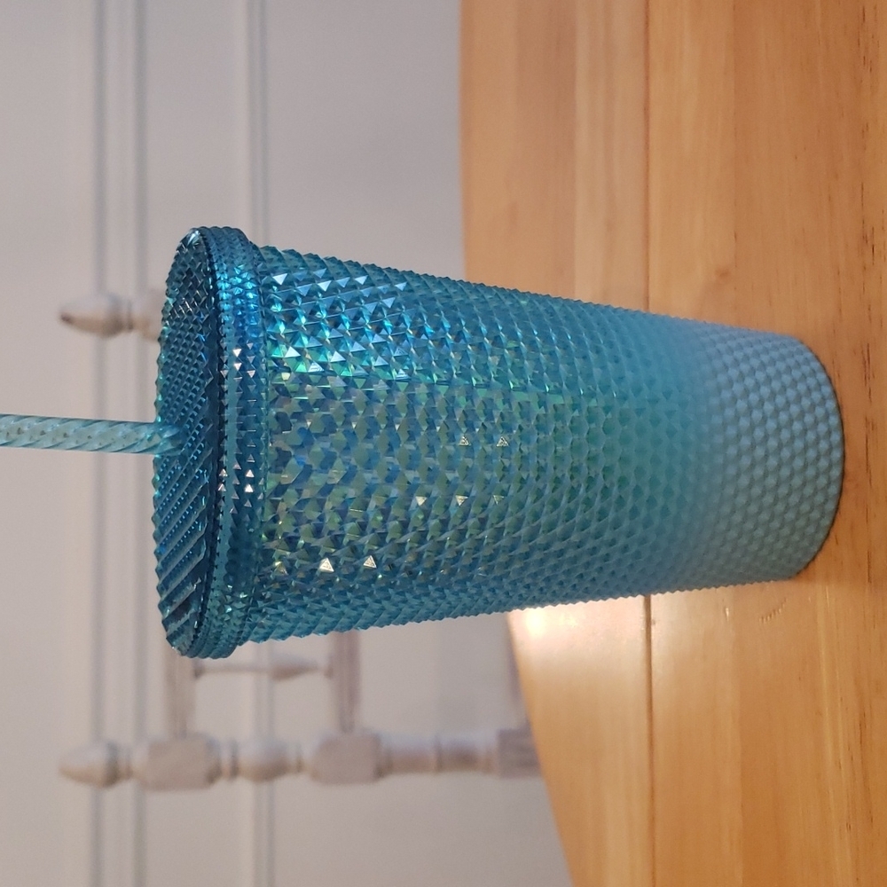 Starbucks bling blue aqua ombre tumbler - Picture 3 of 4